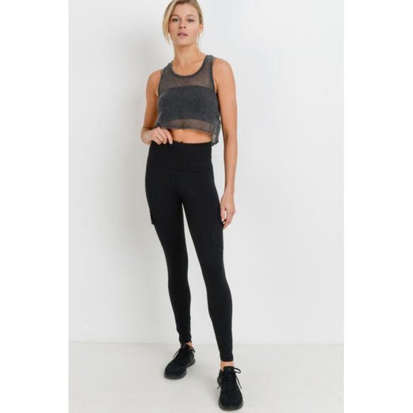 Highwaist Cargo Leggings with Velcro Pockets - Picture 8 of 9